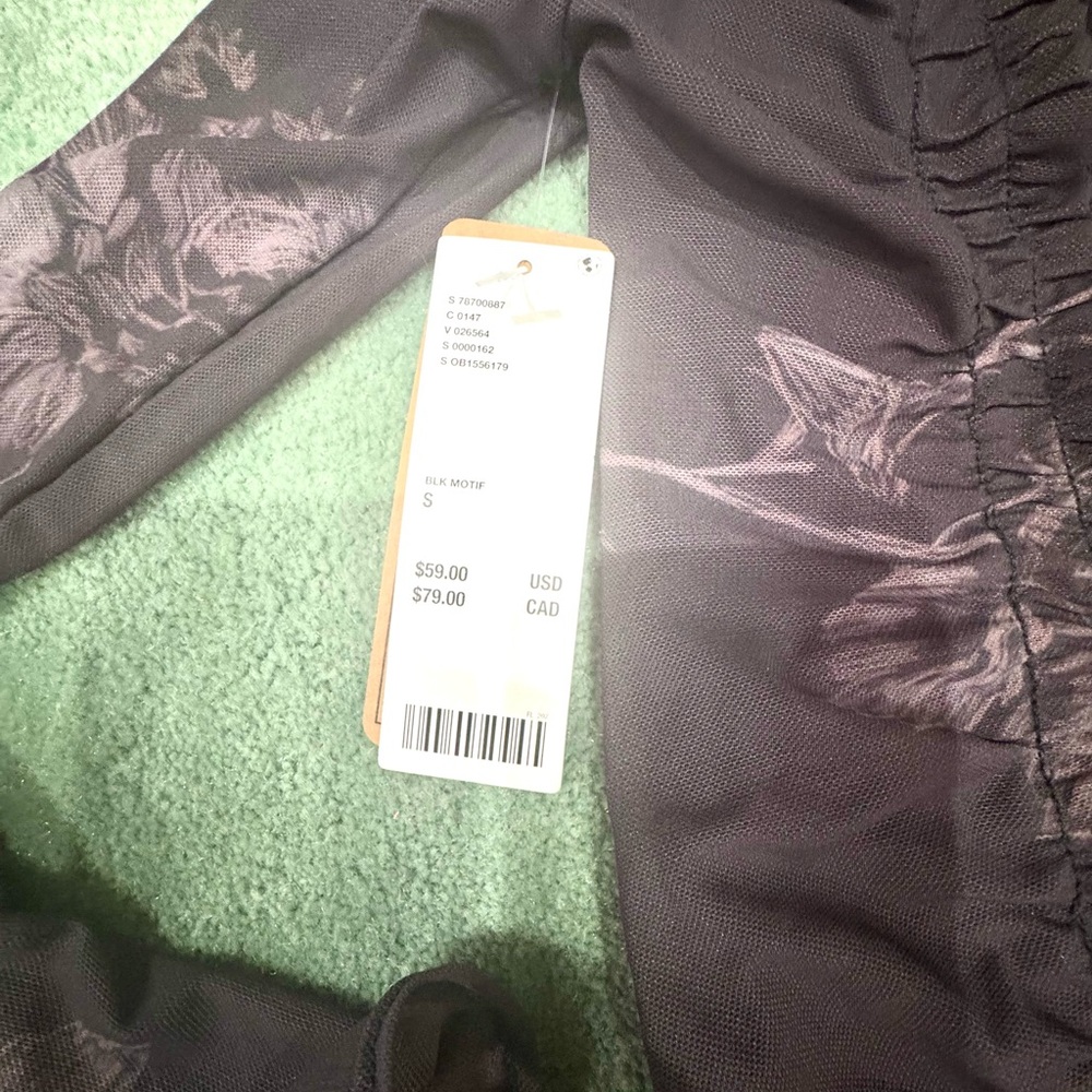 NWT Free People Black and Gray Floral Bodysuit - Picture 7 of 9